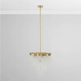 Juniper Chandelier, Clear/Brass-Lighting-High Fashion Home