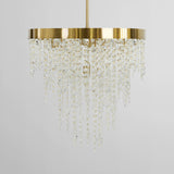 Juniper Chandelier, Clear/Brass-Lighting-High Fashion Home