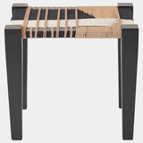 Jute Stool, Black/Natural-Furniture - Benches-High Fashion Home