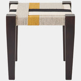 Jute Stool, Black/Yellow-Furniture - Benches-High Fashion Home