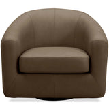 Clemente Leather Swivel Chair, Concord Pewter by Becki Owens-Furniture - Chair-High Fashion Home