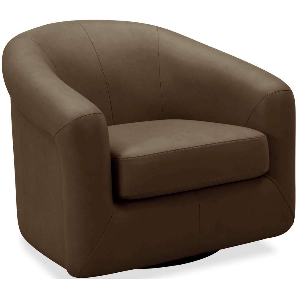Clemente Leather Swivel Chair, Concord Pewter by Becki Owens-Furniture - Chair-High Fashion Home