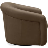 Clemente Leather Swivel Chair, Concord Pewter by Becki Owens-Furniture - Chair-High Fashion Home