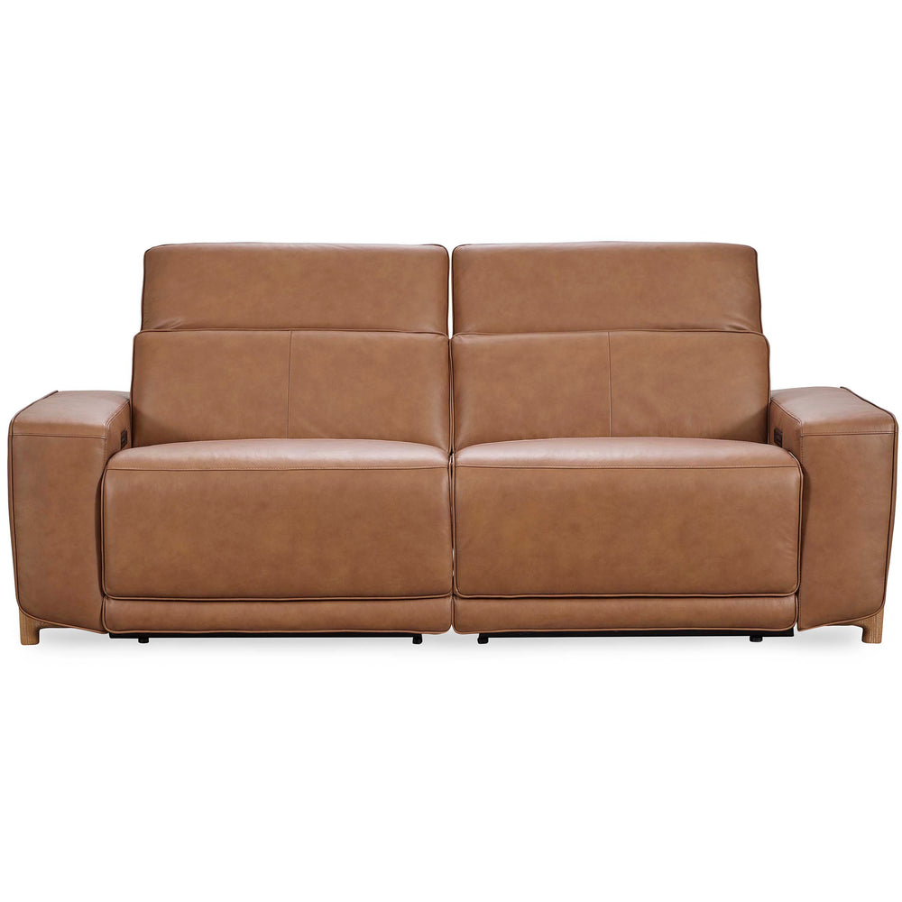 Kadon Leather Power Recliner Sofa, Tan-Furniture - Sofas-High Fashion Home