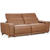 Kadon Leather Power Recliner Sofa, Tan-Furniture - Sofas-High Fashion Home