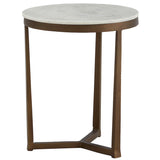 Kai End Table, Cloud Marble-Furniture - Accent Tables-High Fashion Home