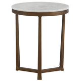 Kai End Table, Cloud Marble-Furniture - Accent Tables-High Fashion Home