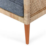 Kaitlin Chair, Natural/Blue-Furniture - Chairs-High Fashion Home
