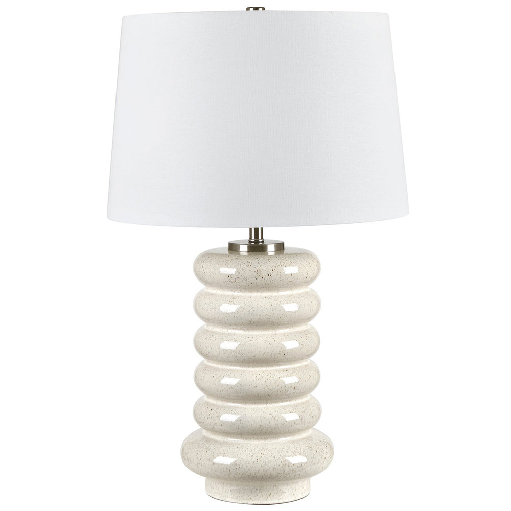 Kaiya Ceramic Table Lamp, Beige-Lighting-High Fashion Home