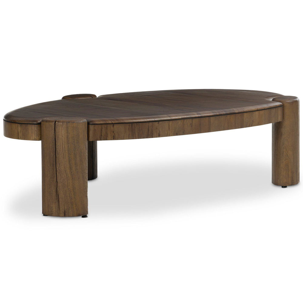 Kamira Oval Coffee Table, Dark Spalted Primavera by Four Hands