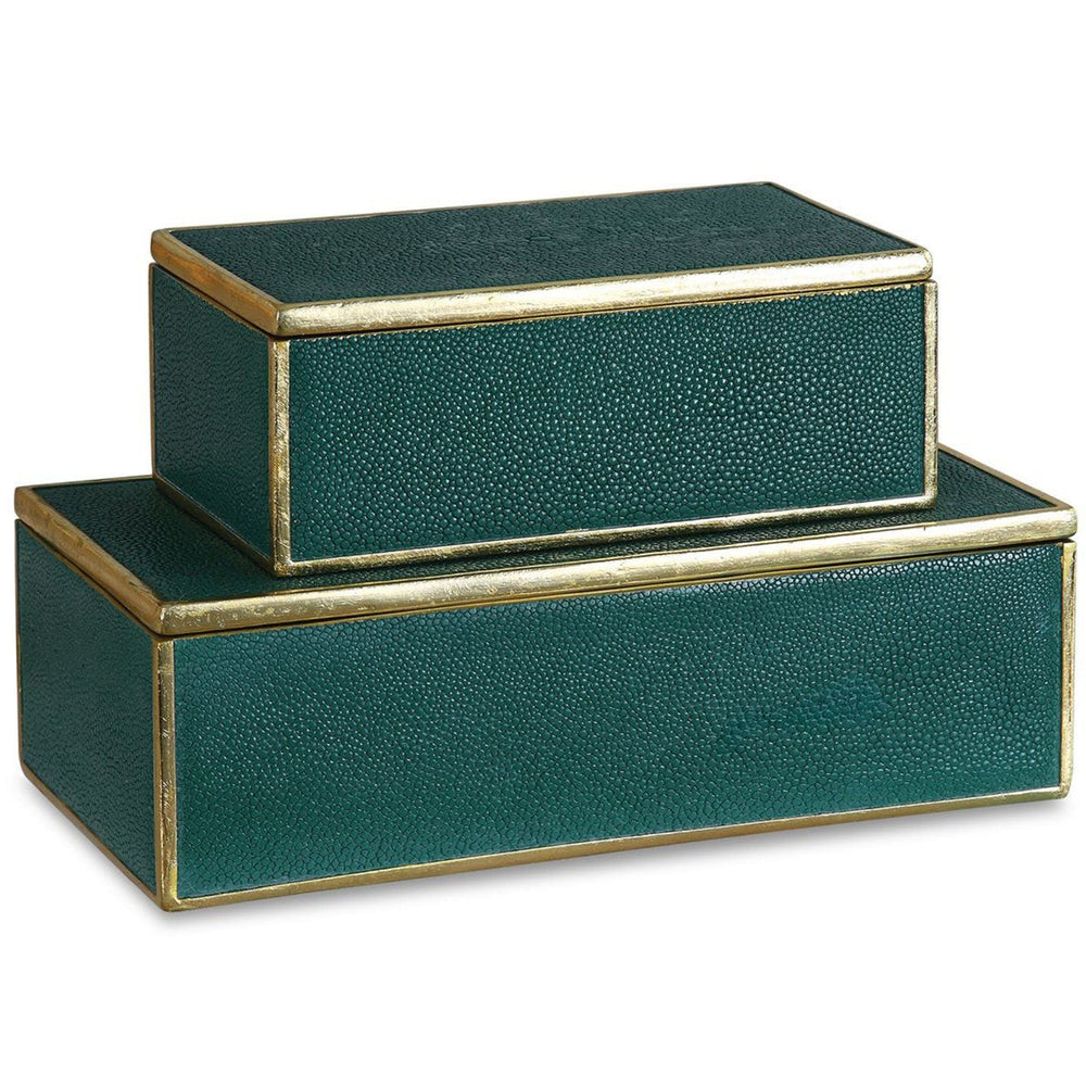 Karis Boxes Set of 2, Emerald Green-Accessories-High Fashion Home