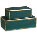 Karis Boxes Set of 2, Emerald Green-Accessories-High Fashion Home