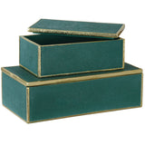 Karis Boxes Set of 2, Emerald Green-Accessories-High Fashion Home