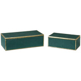 Karis Boxes Set of 2, Emerald Green-Accessories-High Fashion Home
