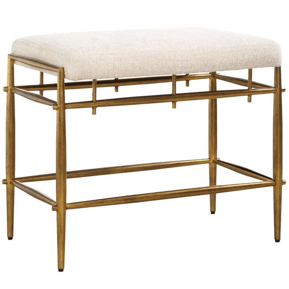 Karleen Small Bench, Ivory-Furniture - Benches-High Fashion Home