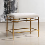 Karleen Small Bench, Ivory-Furniture - Benches-High Fashion Home