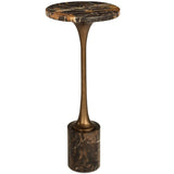 Karnes Drink Table, Black Marble-Furniture - Accent Tables-High Fashion Home