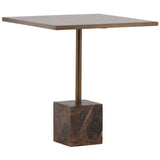 Kasen Bistro Table, Brown/Green Marble-Furniture - Dining-High Fashion Home
