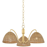 Katniss 3 Light Chandelier, Aged Brass