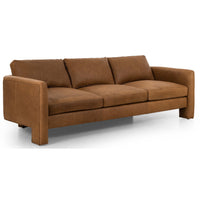 Katya Leather Sofa, Eucapel Cognac-Furniture - Sofas-High Fashion Home