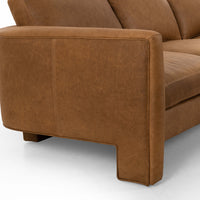 Katya Leather Sofa, Eucapel Cognac-Furniture - Sofas-High Fashion Home