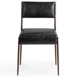 Kayne Leather Dining Chair Set of 2, Jet Black-Furniture - Dining-High Fashion Home