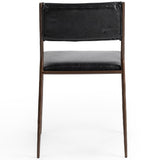 Kayne Leather Dining Chair Set of 2, Jet Black-Furniture - Dining-High Fashion Home