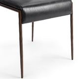 Kayne Leather Dining Chair Set of 2, Jet Black-Furniture - Dining-High Fashion Home