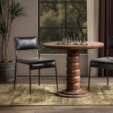 Kayne Leather Dining Chair Set of 2, Jet Black-Furniture - Dining-High Fashion Home