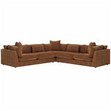Kellen Sectional Athens by McCreary: large L-shaped brown fabric sofa with plush cushions.