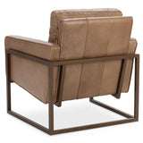 Ken Leather Accent Chair, Tan-Furniture - Chairs-High Fashion Home