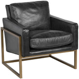 Ken Leather Chair, Jet Black-Furniture - Chairs-High Fashion Home