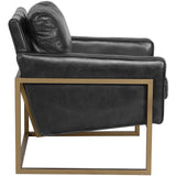 Ken Leather Chair, Jet Black-Furniture - Chairs-High Fashion Home
