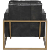 Ken Leather Chair, Jet Black-Furniture - Chairs-High Fashion Home
