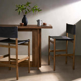 Kena Leather Bar Stool, Sonoma Black/Natural-Furniture - Dining-High Fashion Home