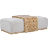 Kene Ottoman Coffee Table, Creamy Ivory-Furniture - Accent Tables-High Fashion Home