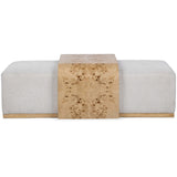 Kene Ottoman Coffee Table, Creamy Ivory-Furniture - Accent Tables-High Fashion Home