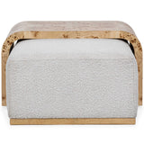 Kene Ottoman Coffee Table, Creamy Ivory-Furniture - Accent Tables-High Fashion Home