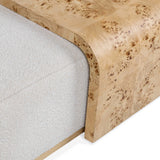Kene Ottoman Coffee Table, Creamy Ivory-Furniture - Accent Tables-High Fashion Home