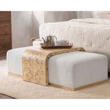 Kene Ottoman Coffee Table, Creamy Ivory-Furniture - Accent Tables-High Fashion Home