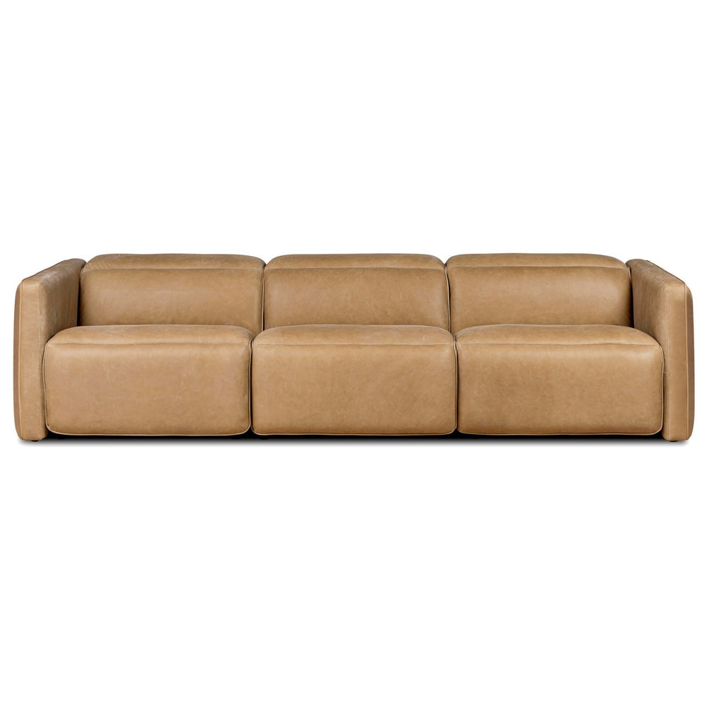 Kenlee Leather Power Recliner 3 Piece Sectional, Palermo Cognac by Four Hands-Furniture - Sofas-High Fashion Home