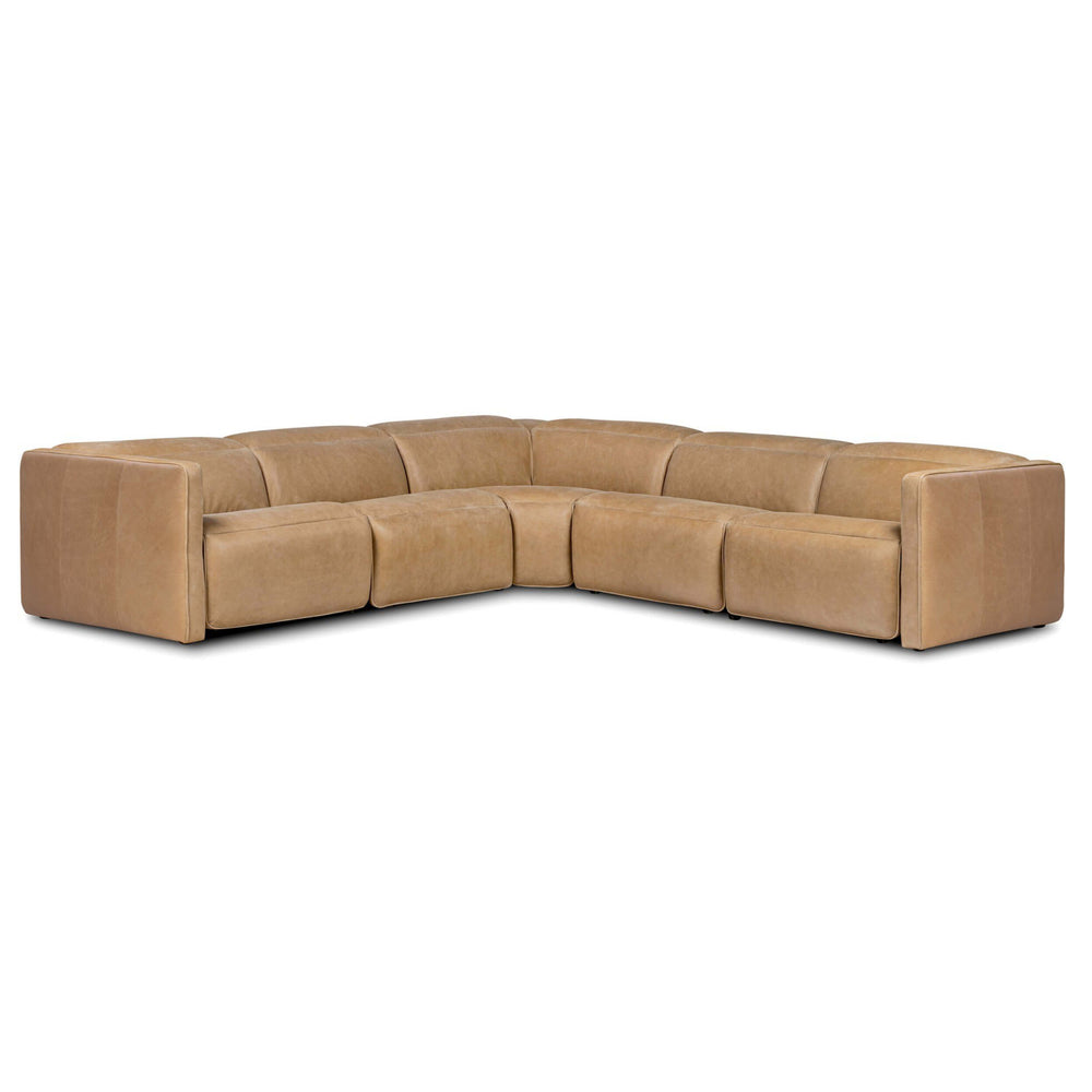 Kenlee Leather Power Recliner 5 Piece Sectional by Four Hands