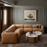 Kenlee Leather Power Recliner 5 Piece Sectional, Palermo Cognac by Four Hands-Furniture - Sofas-High Fashion Home