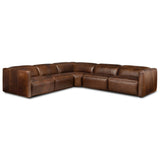 Kenlee Leather Power Recliner 5 Piece Sectional by Four Hands