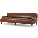 Kent Leather Sofa, Dulane Mahogany by Amber Lewis x Four Hands-Furniture - Sofas-High Fashion Home