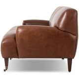 Kent Leather Sofa, Dulane Mahogany by Amber Lewis x Four Hands-Furniture - Sofas-High Fashion Home