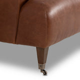 Kent Leather Sofa, Dulane Mahogany by Amber Lewis x Four Hands