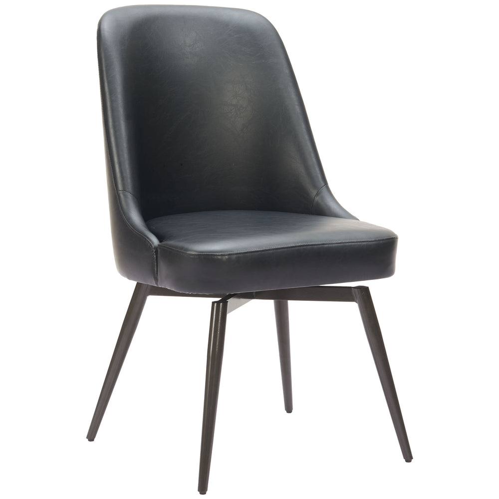 Keppel Swivel Dining Chair, Black, Set of 2-Furniture - Dining-High Fashion Home