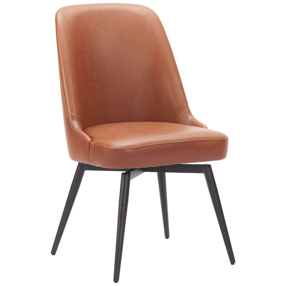 Keppel Swivel Dining Chair, Brown, Set of 2-Furniture - Dining-High Fashion Home