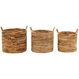 Kerensa Basket, Natural, Set of 3-Accessories-High Fashion Home